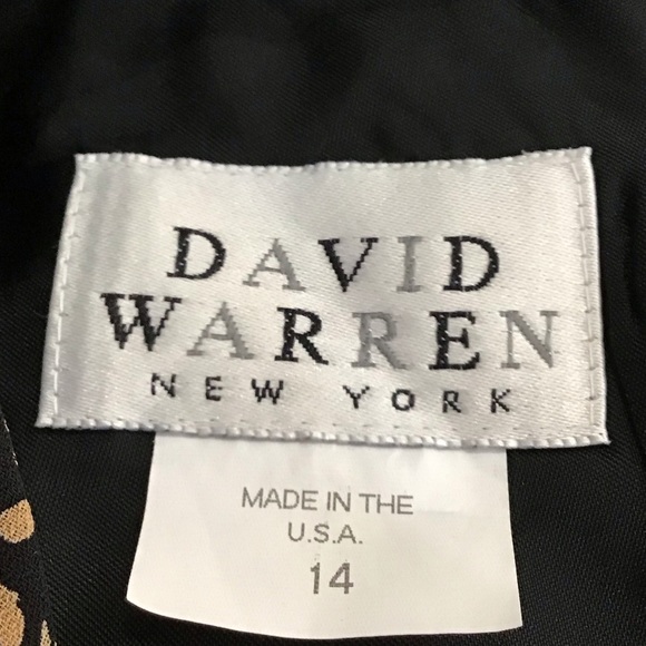 David Warren Black Taupe Vintage Sleeveless Maxi Dress Size 14 NWT - Picture 9 of 11